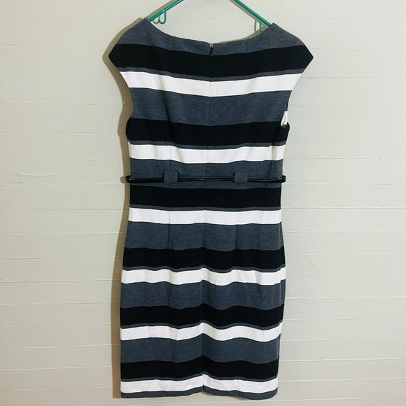 Calvin Klein Black and White Striped Mini Dress - Picture 8 of 9